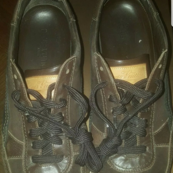 Louis Vuitton brown/black script mens shoes US9 - Picture 4 of 5